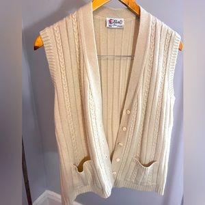 Vintage D’Allaird’s Wool Cream Button Up Vest